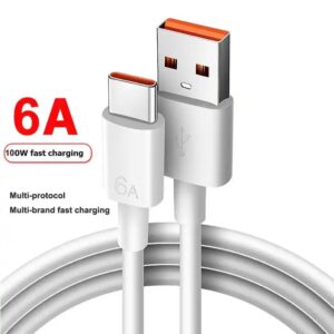 Xiaomi 6A Turbo Charge USB-A to USB-C Cable – High-Speed Data Sync & Fast Charging Cord