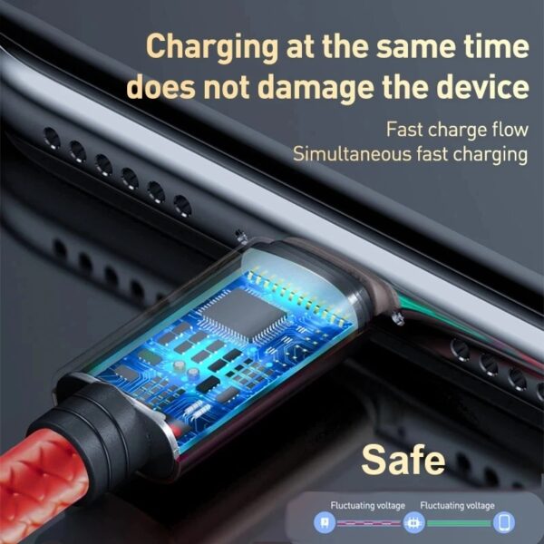 3-in-1 USB Fast Charging Cable – Type C, Micro, iOS Multi Charger Cable, Nylon Braided - Image 2