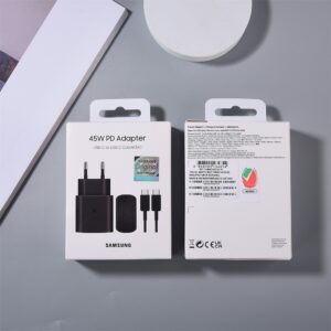 Original Samsung 45W PD Super Fast Charger EU Power Adapter 5A Dual Type-C Cable For Galaxy S24 S23 S22 Plus Z Fold 4 3